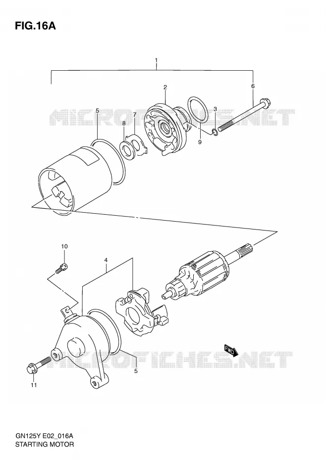 DEMARREUR (MODELE K1) Suzuki MOTO 125 GN 2000  GN125EY(E2)