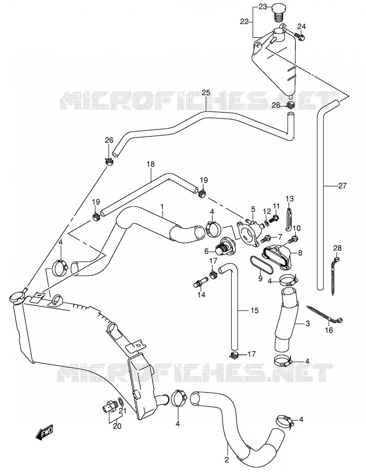 DURITE DE RADIATEUR Suzuki MOTO 750 GSX-R 2000  GSX-R750U1Y(E2)