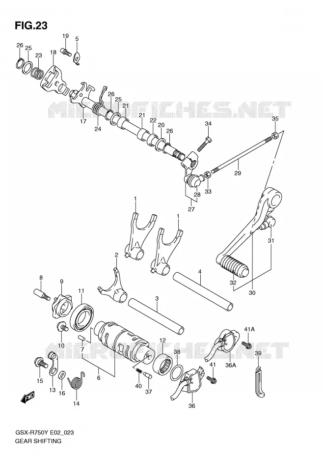 ENSEMBLE DE SELECTION DE VITESSES Suzuki MOTO 750 GSX-R 2000  GSX-R750U1Y(E2)