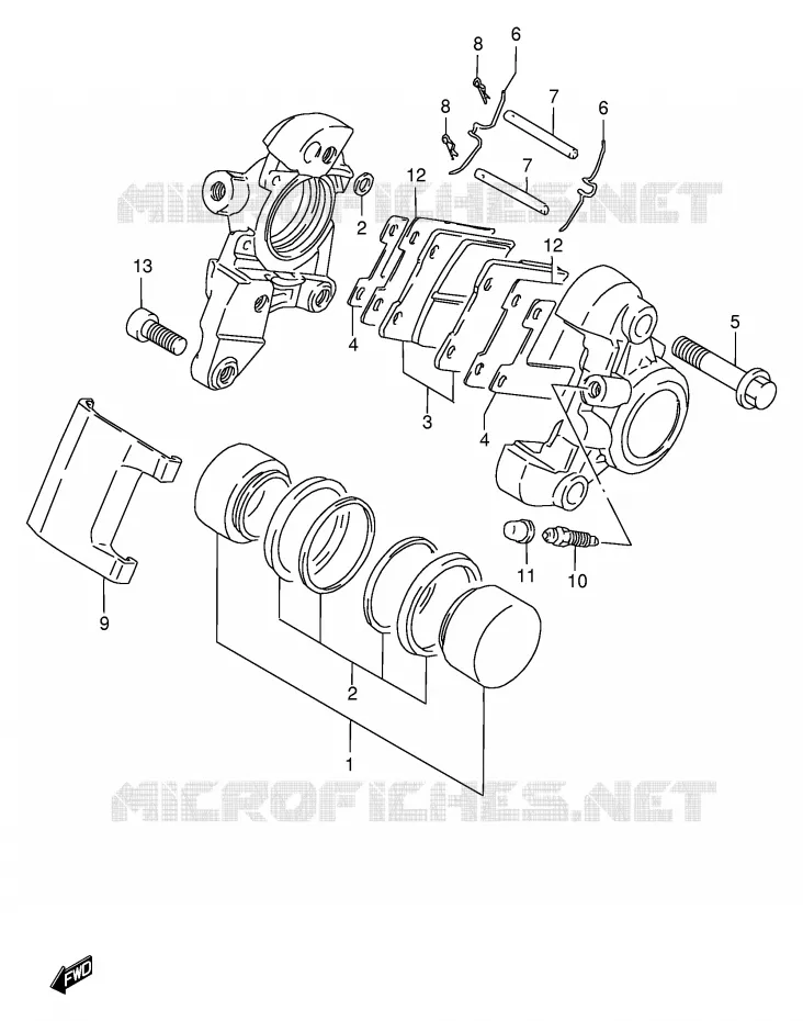 ETRIER DE FREIN ARRIERE Suzuki MOTO 1400 INTRUDER 1996  VS1400GLPT(E2)