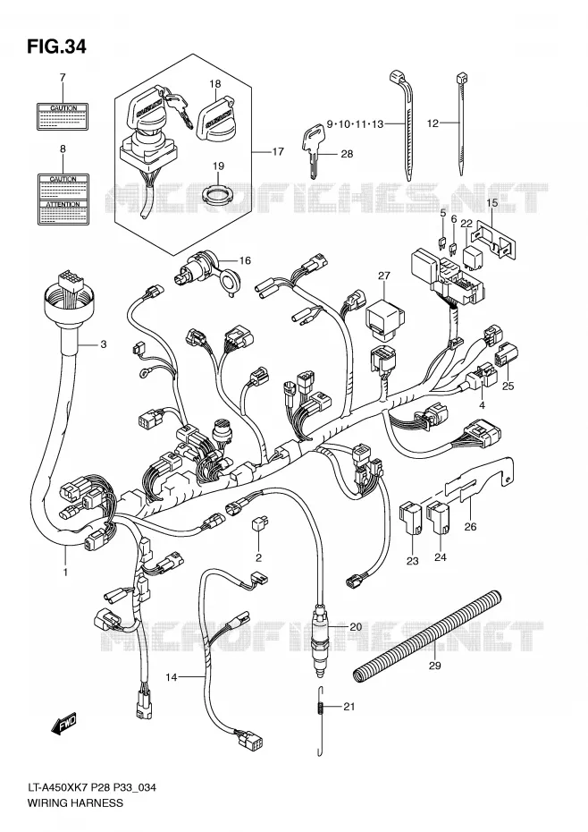 FAISCEAU ELECTRIQUE Suzuki QUAD 450 KINGQUAD 2009  LT-A450XZK9(P28/P33)