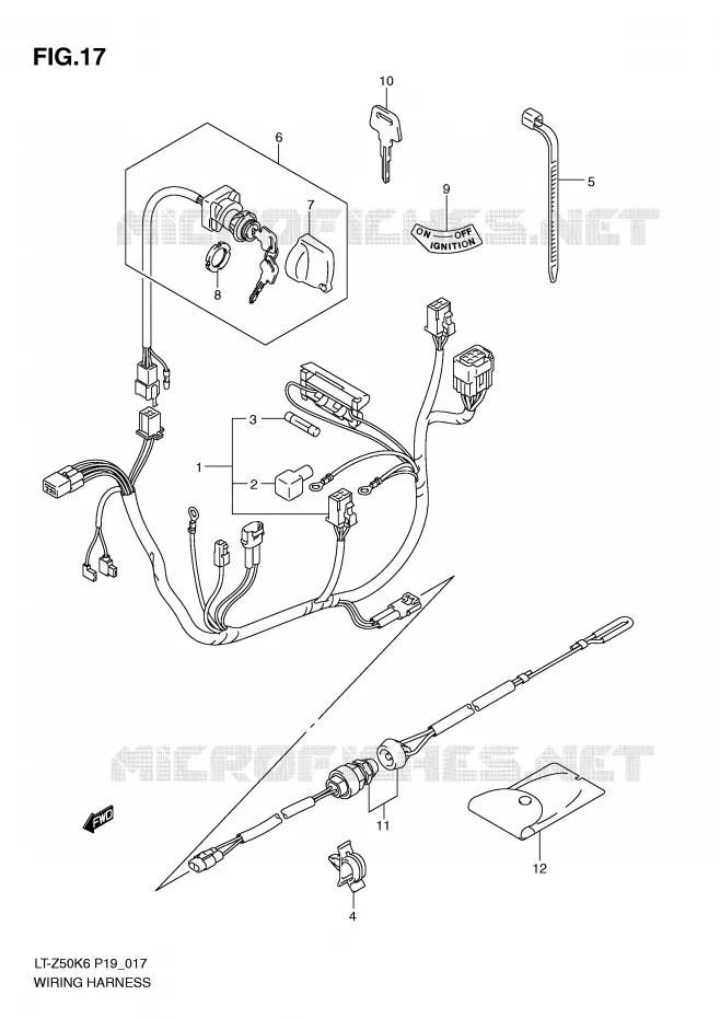 FAISCEAU ELECTRIQUE Suzuki QUAD 50 QUADSPORT 2012  LT-Z50L0(P19)