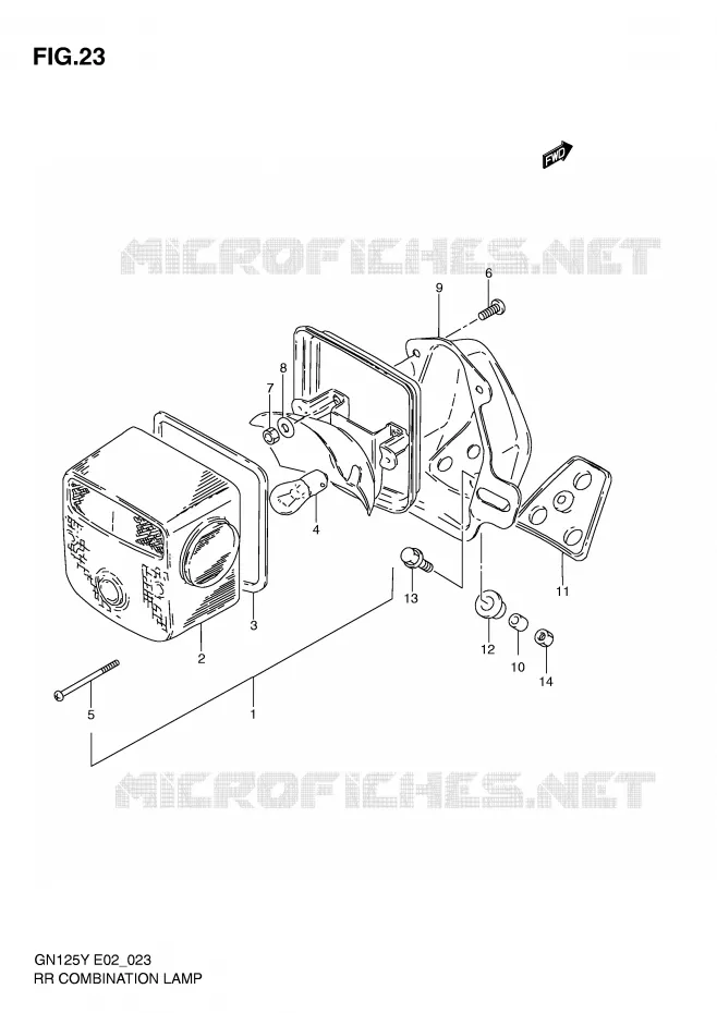 FEU ARRIERE (MODELE V/W/X E1,E71,P9) Suzuki MOTO 125 GN 2000  GN125Y(E4)