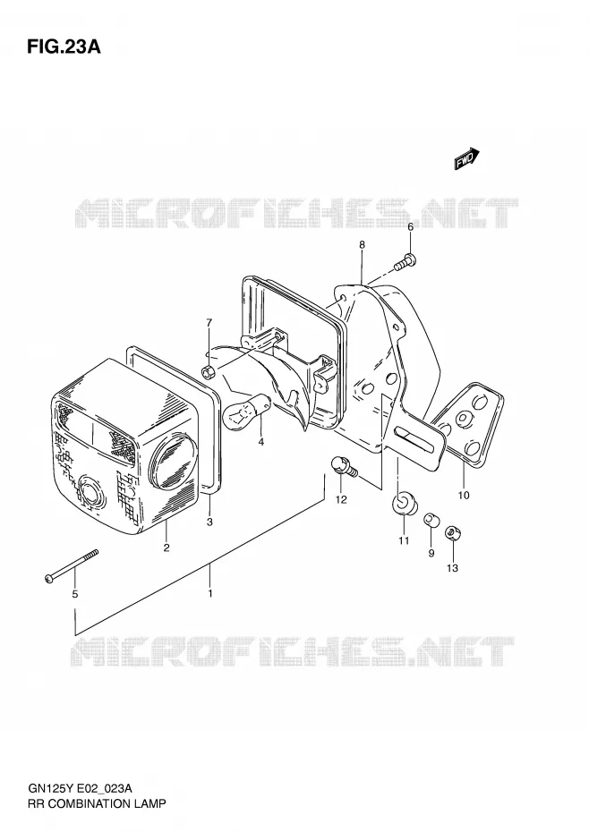 FEU ARRIERE (MODELE V/W/X E2,E4,E21) Suzuki MOTO 125 GN 2000  GN125Y(E4)