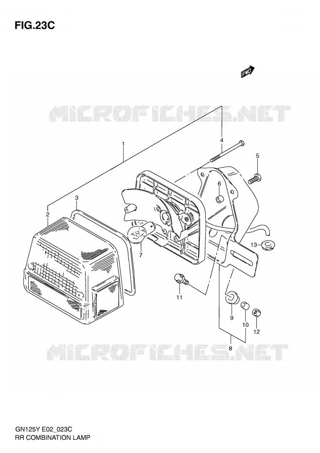 FEU ARRIERE (MODELE V/W/X/Y/K1 E1,E30) Suzuki MOTO 125 GN 2000  GN125EY(E2)