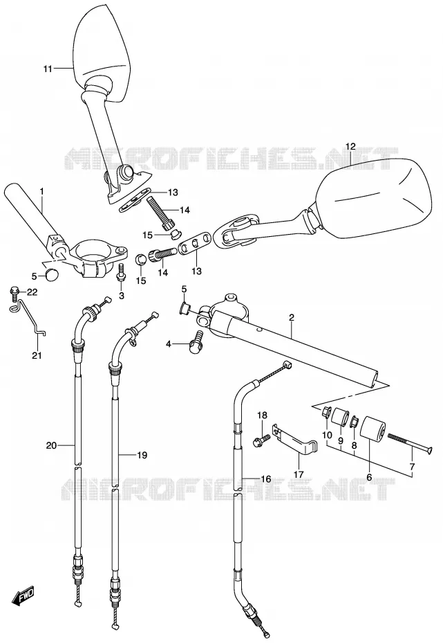 GUIDON (MODELE K2/K3) Suzuki MOTO 750 GSX-R 2000  GSX-R750U2Y(E2)