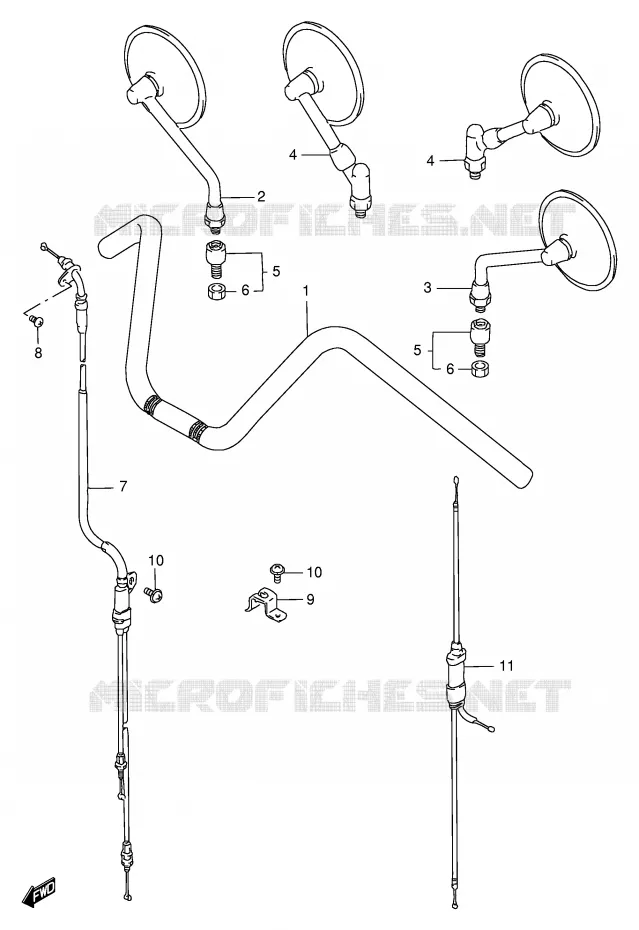 GUIDON (MODELE T/V/W/X) Suzuki MOTO 1400 INTRUDER 1996  VS1400GLPT(E2)