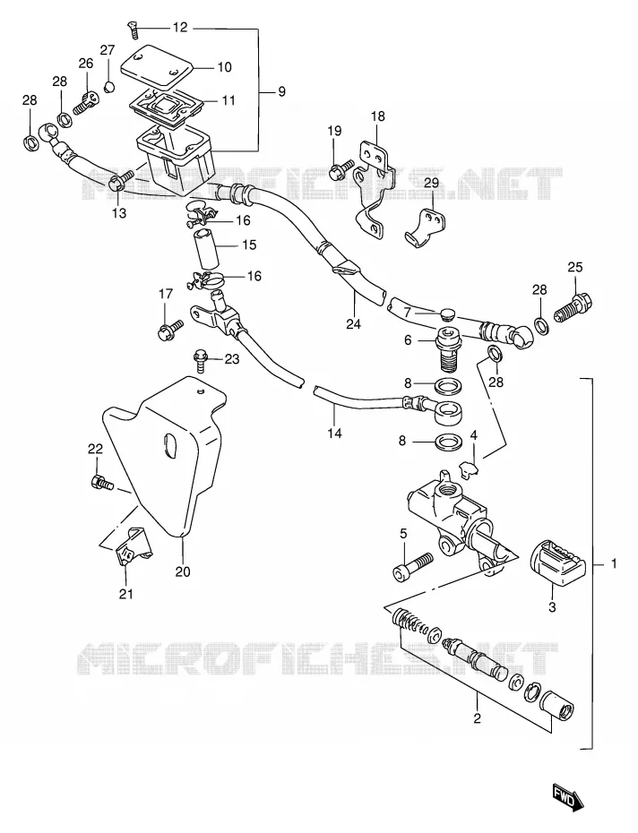 MAITRE CYLINDRE ARRIERE Suzuki MOTO 1400 INTRUDER 2002  VS1400GLPK2(E2)