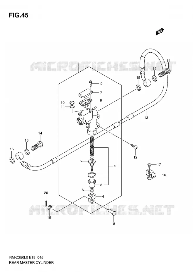 MAITRE CYLINDRE ARRIERE Suzuki MOTO 250 RM-Z 2010  RM-Z250L0(E19)