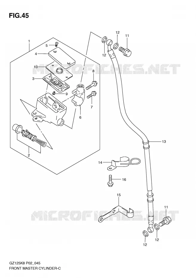 MAITRE CYLINDRE AVANT Suzuki MOTO 125 MARAUDER 2010  GZ125L0(P02)