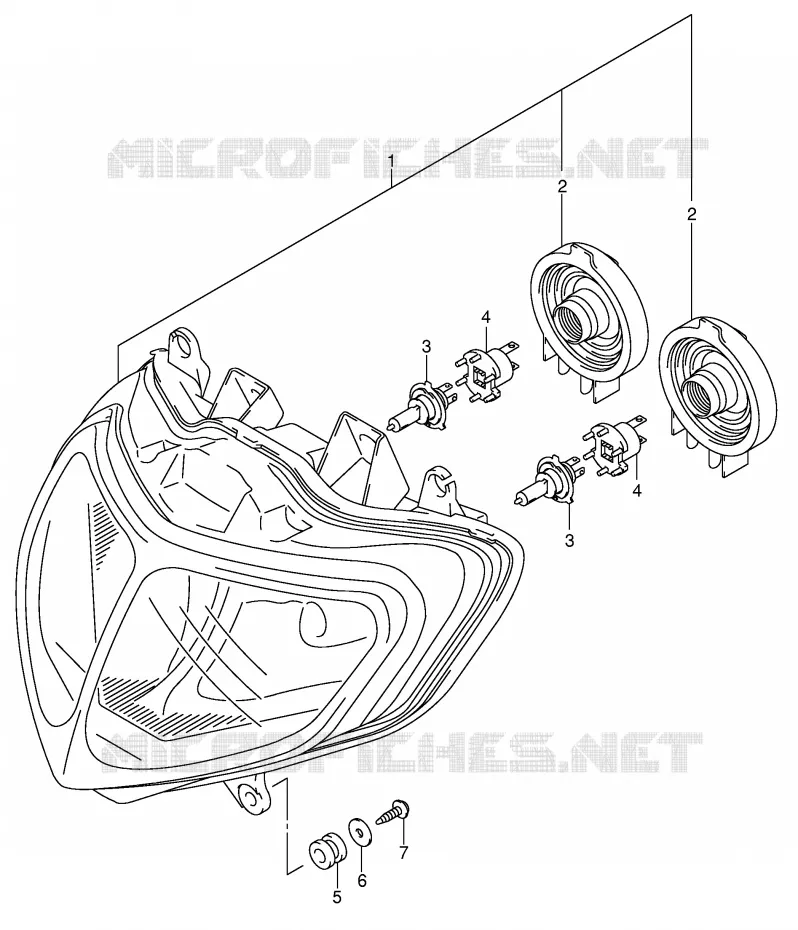 PHARE (MODELE Y/K1 E24) Suzuki MOTO 750 GSX-R 2000  GSX-R750U2Y(E2)