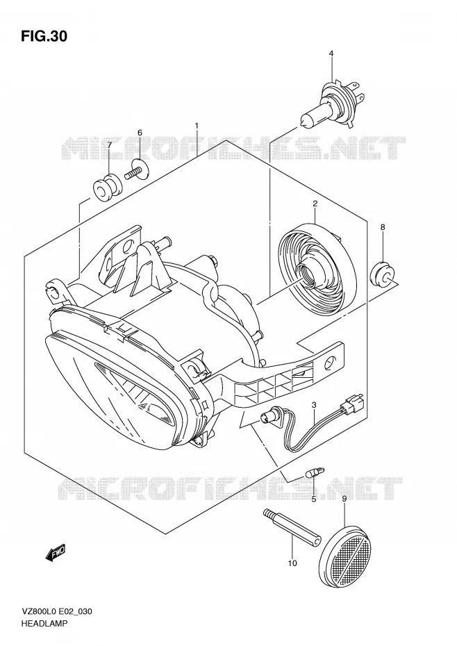 PHARE Suzuki MOTO 800 MARAUDER 2010  VZ800L0(E2)
