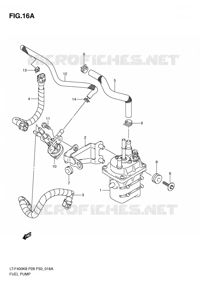 POMPE A ESSENCE (MODEL L0) Suzuki QUAD 400 KINGQUAD 2010  LT-F400L0(P28/P33)