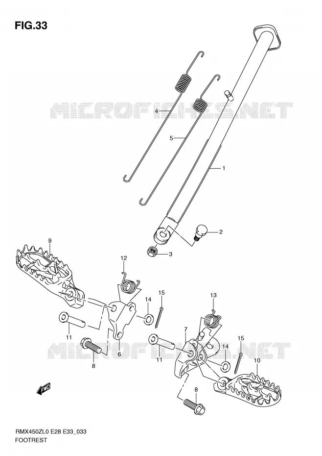 REPOSE PIED Suzuki MOTO 450 RMX-Z 2010  RMX450ZL0(E28/E33)