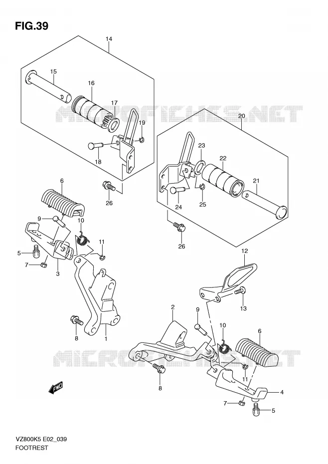 REPOSE PIED Suzuki MOTO 800 MARAUDER 2006  VZ800UK6(E2)
