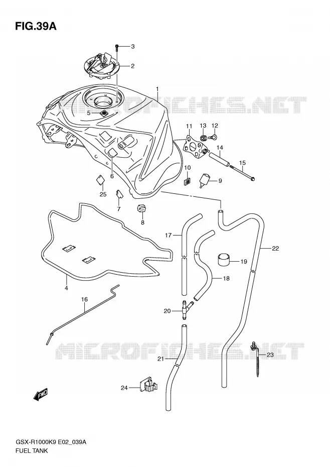 RESERVOIR D'ESSENCE (MODEL L0) Suzuki MOTO 1000 GSX-R 2010  GSX-R1000UFL0(E2)