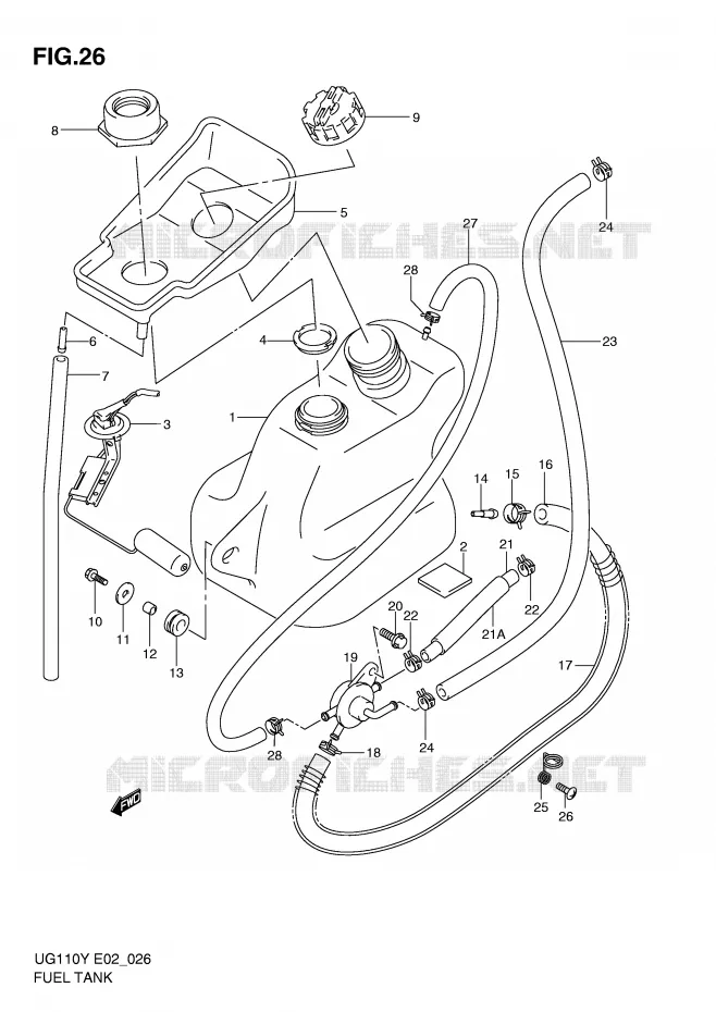 RESERVOIR D'ESSENCE Suzuki SCOOTER 110 UG 2000  UG110Y(E2)