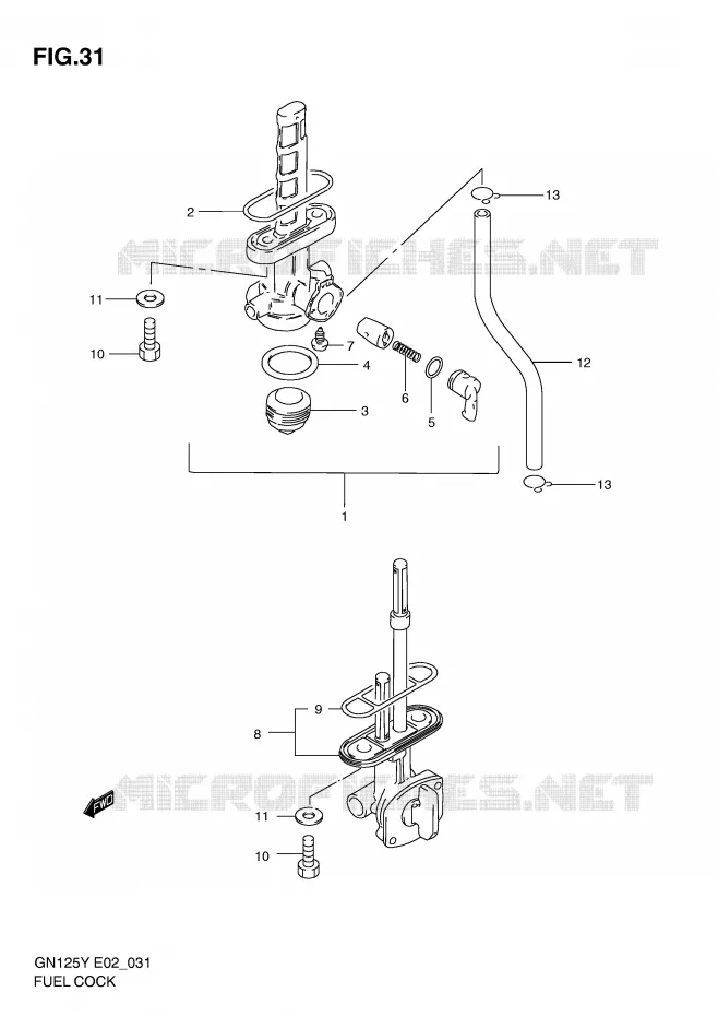 ROBINET D'ESSENCE Suzuki MOTO 125 GN 2000  GN125Y(E4)