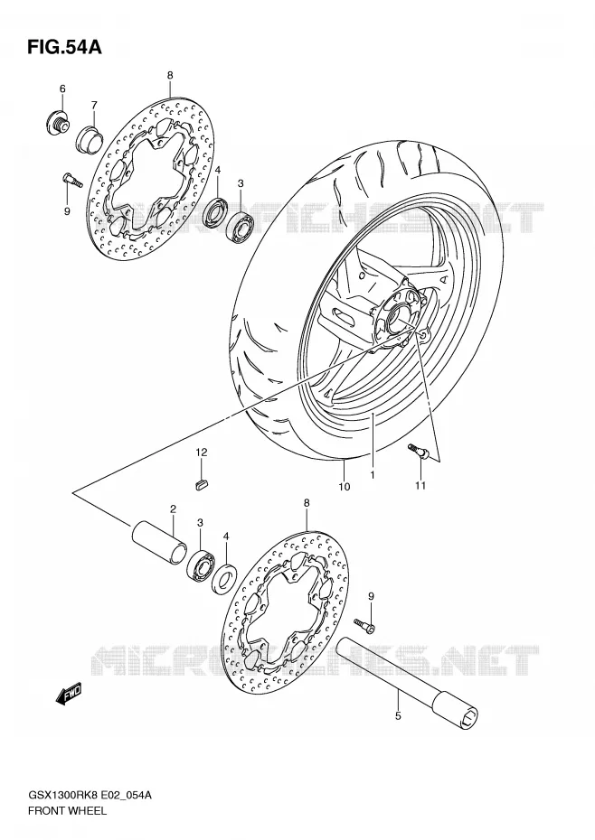 ROUE AVANT (MODEL L0) Suzuki MOTO 1300 HAYABUSA 2010  GSX1300RUFL0(E2)