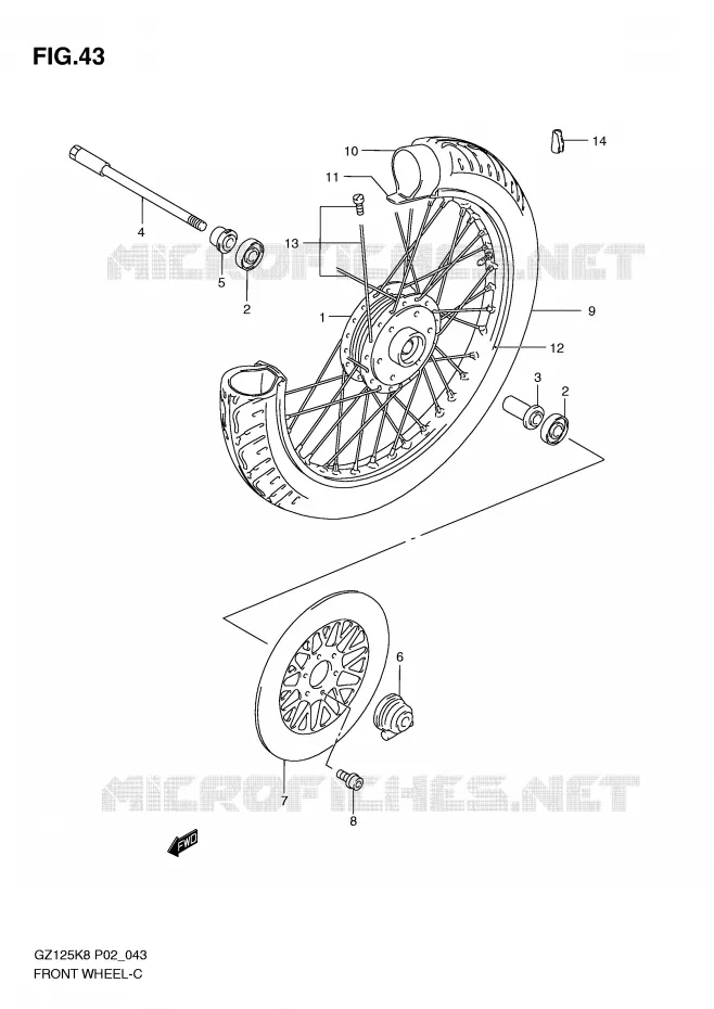 ROUE AVANT Suzuki MOTO 125 MARAUDER 2008  GZ125K8(P02)
