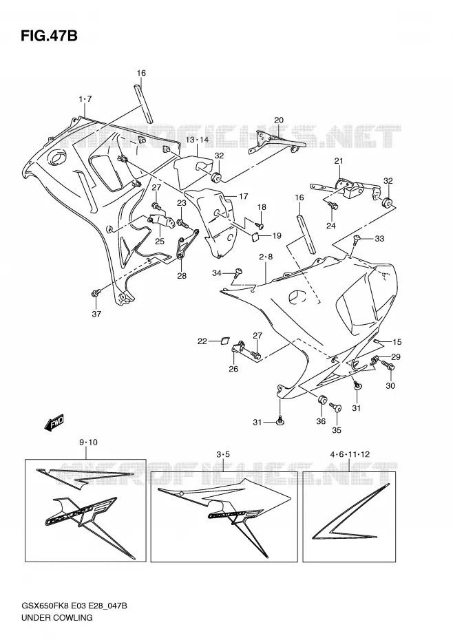 SABOT (MODEL L0) Suzuki MOTO 650 GSX-F 2008  GSX650FK8(E3/E28)