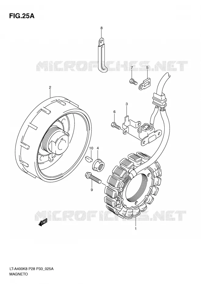 ALLUMAGE ROTOR - STATOR (MODEL L0) Suzuki QUAD 400 EIGER 2008  LT-A400K8(P28/P33)