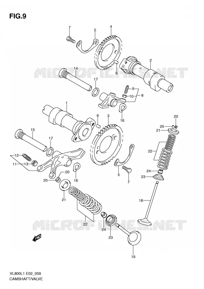 ARBRE A CAMES - SOUPAPES Suzuki MOTO 800 VOLUSIA 2011  VL800CL1(E2)