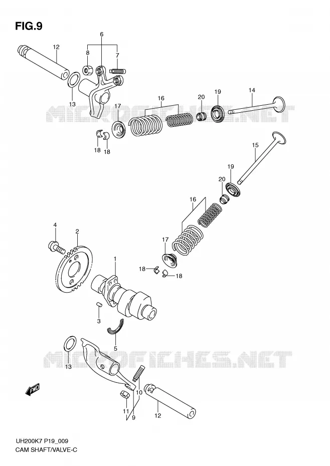 ARBRE A CAMES - SOUPAPES Suzuki SCOOTER 200 BURGMAN 2009  UH200GK9(P19)