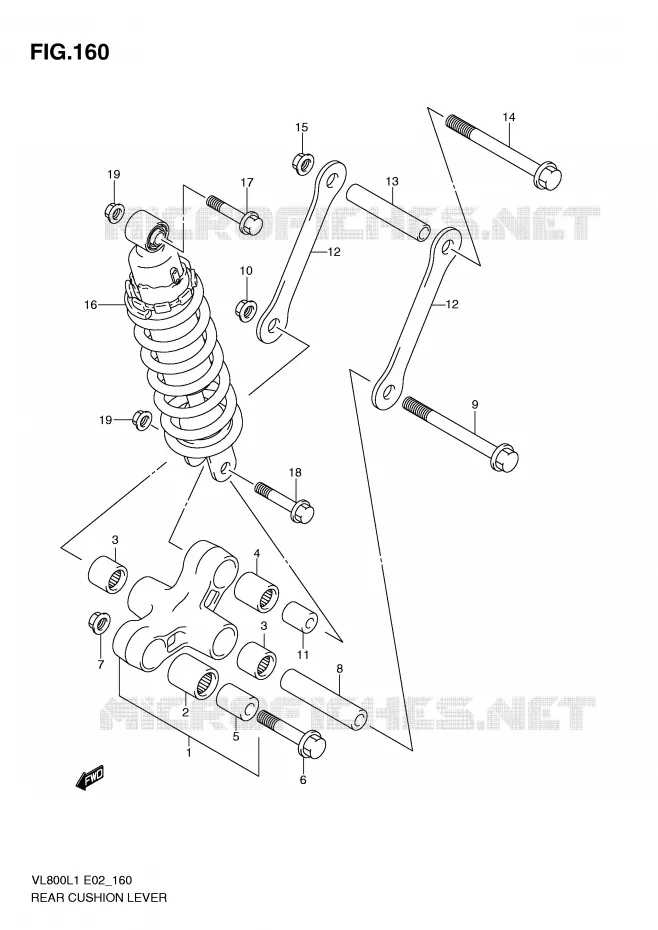 BIELLETTE DE SUSPENSION ARRIERE Suzuki MOTO 800 VOLUSIA 2011  VL800L1(E2)