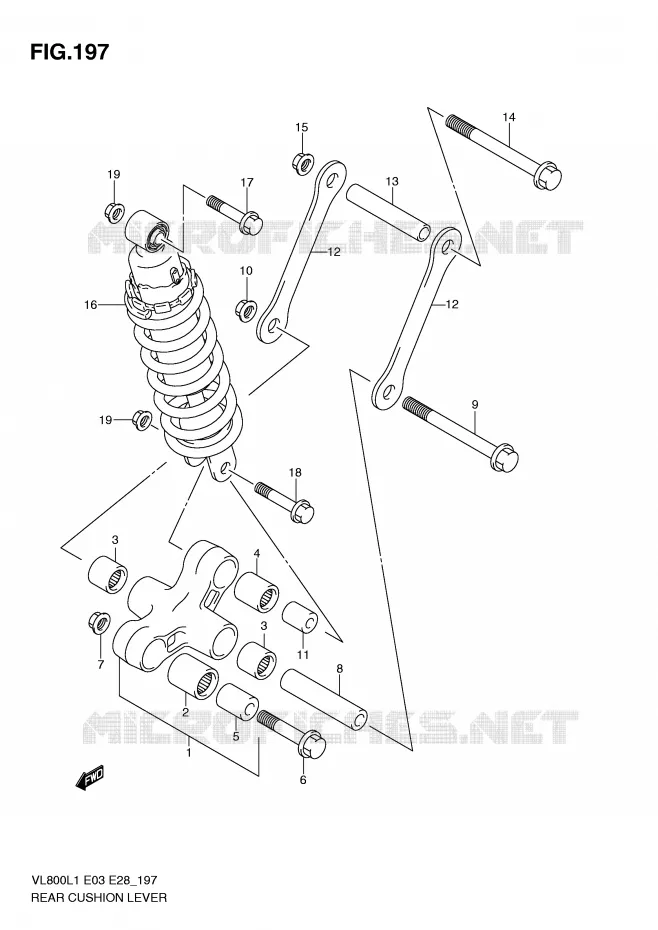 BIELLETTE DE SUSPENSION ARRIERE (VL800L1 E33) Suzuki MOTO 800 VOLUSIA 2011  VL800CL1(E3/E28)