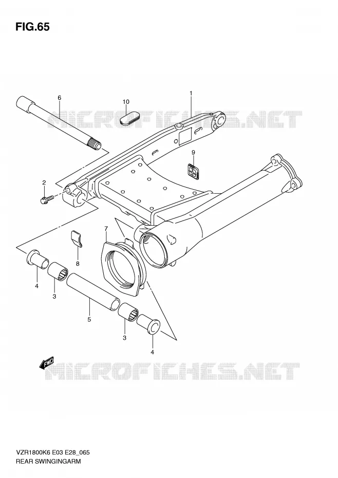 BRAS OSCILLANT ARRIERE Suzuki MOTO 1800 INTRUDER 2010  VZR1800ZL0(E3/E28)