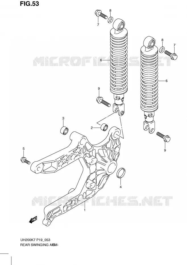 BRAS OSCILLANT ARRIERE Suzuki SCOOTER 200 BURGMAN 2008  UH200K8(P19)