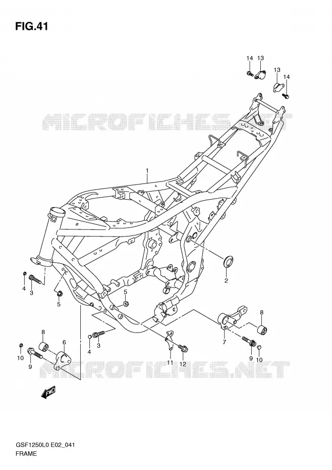 CADRE Suzuki MOTO 1250 BANDIT-N 2010  GSF1250L0(E2)