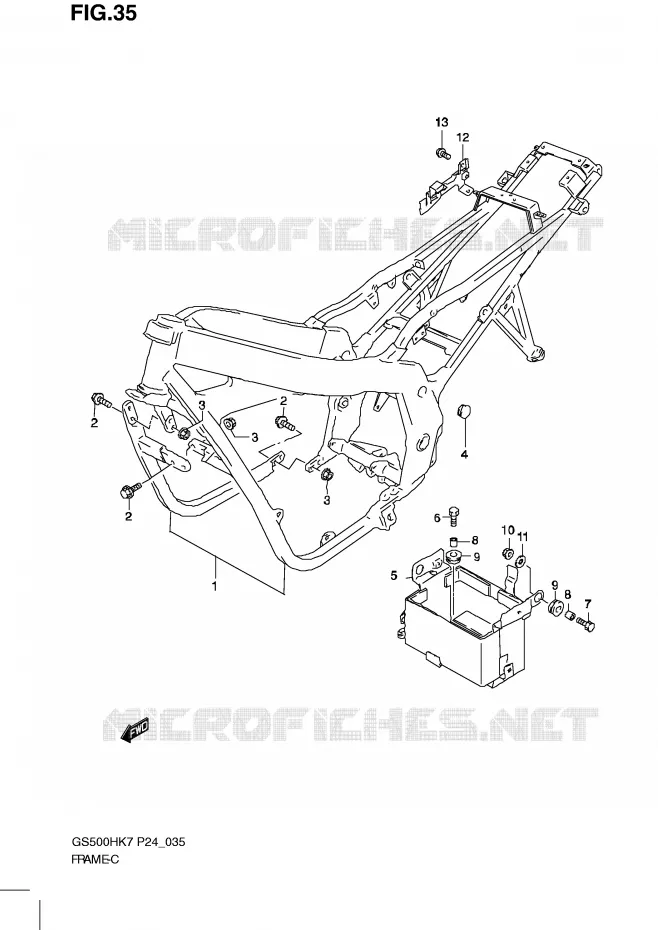 CADRE Suzuki MOTO 500 GS-F 2010  GS500FHL0(P24)