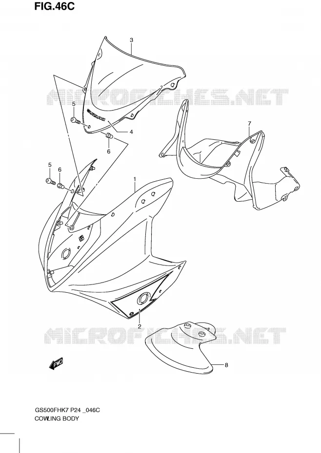CARENAGES (GS500FHL0) Suzuki MOTO 500 GS-F 2009  GS500FHK9(P24)