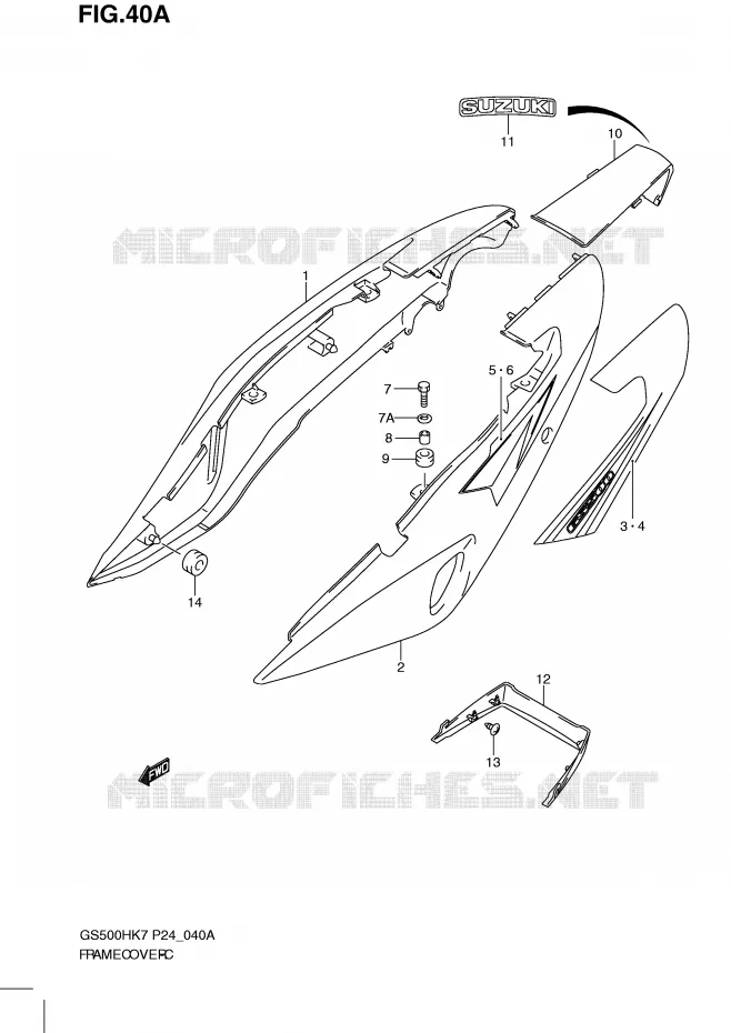 CARENAGES (MODEL K8) Suzuki MOTO 500 GS-E 2010  GS500HL0(P24)