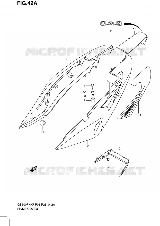 CARENAGES (MODEL K8) Suzuki MOTO 500 GS-F 2010  GS500FHL0(P3)