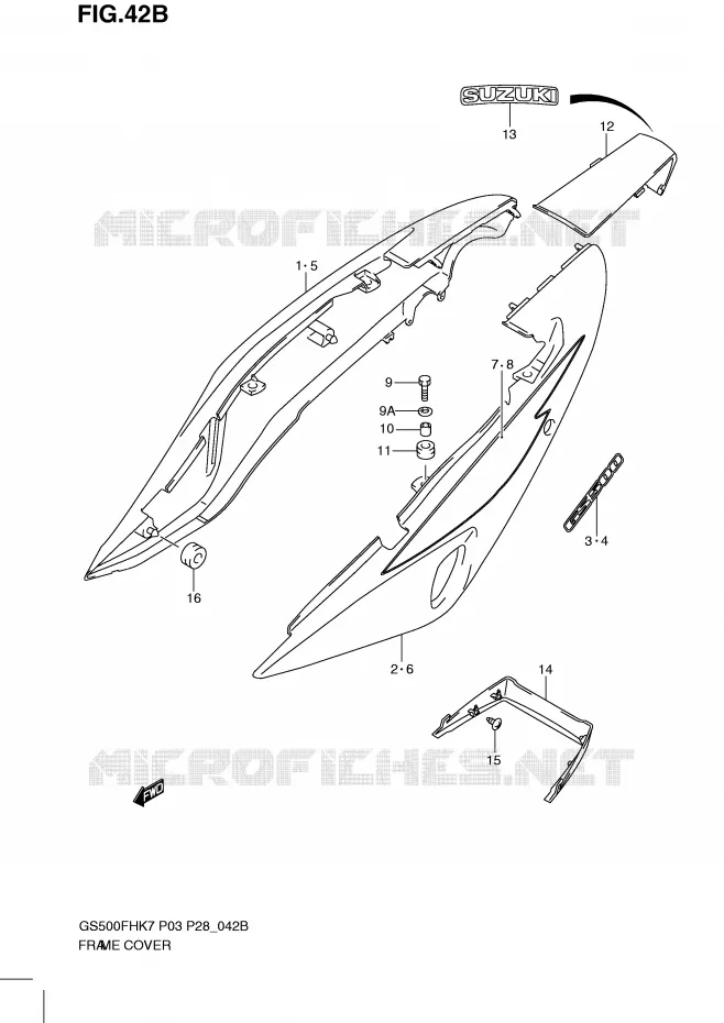 CARENAGES (MODEL K9) Suzuki MOTO 500 GS-E 2009  GS500HK9(P3)