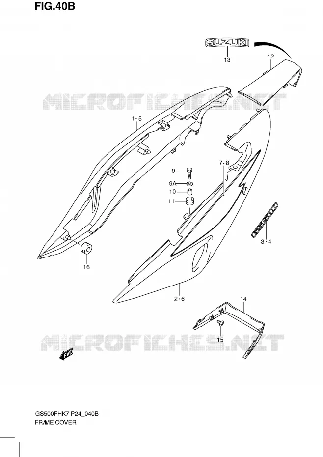 CARENAGES (MODEL K9) Suzuki MOTO 500 GS-F 2009  GS500FHK9(P24)