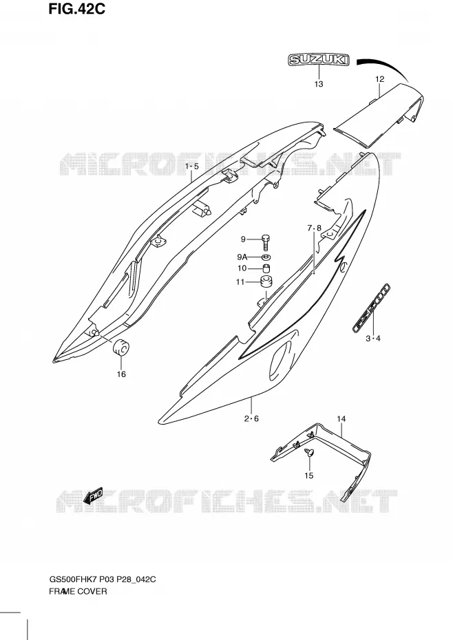 CARENAGES (MODEL L0) Suzuki MOTO 500 GS-F 2010  GS500FHL0(P3)