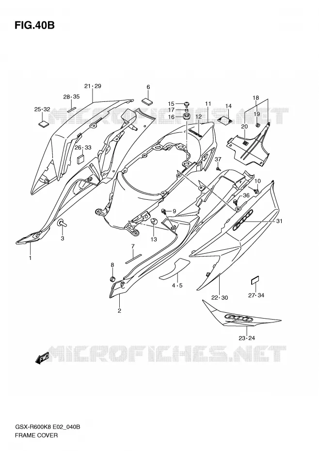 CARENAGES (MODEL L0) Suzuki MOTO 600 GSX-R 2009  GSX-R600UEK9(E2)