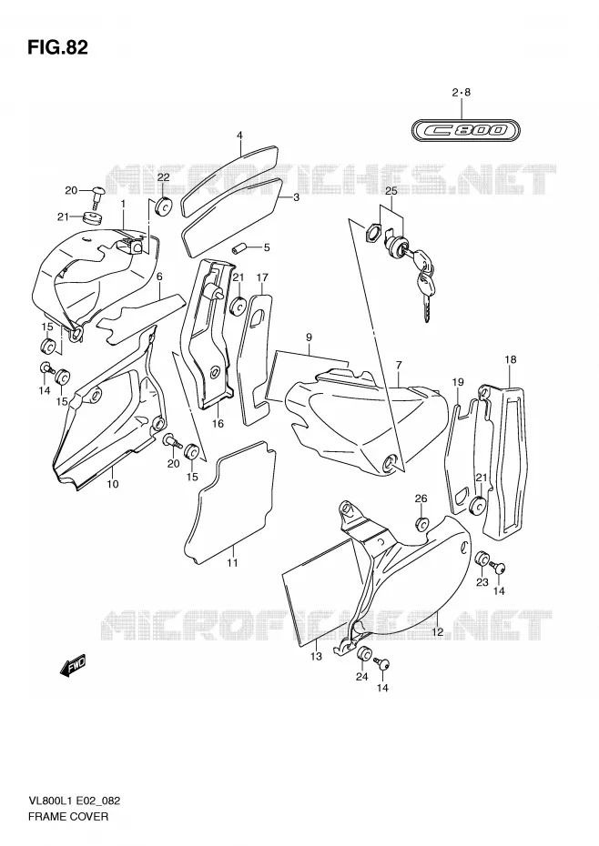 CARENAGES (VL800L1 E19) Suzuki MOTO 800 VOLUSIA 2011  VL800CL1(E2)