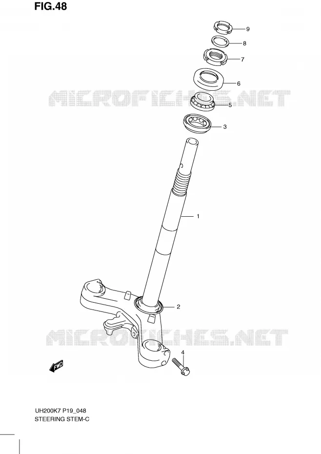 COLONNE DE DIRECTION Suzuki SCOOTER 200 BURGMAN 2009  UH200K9(P19)