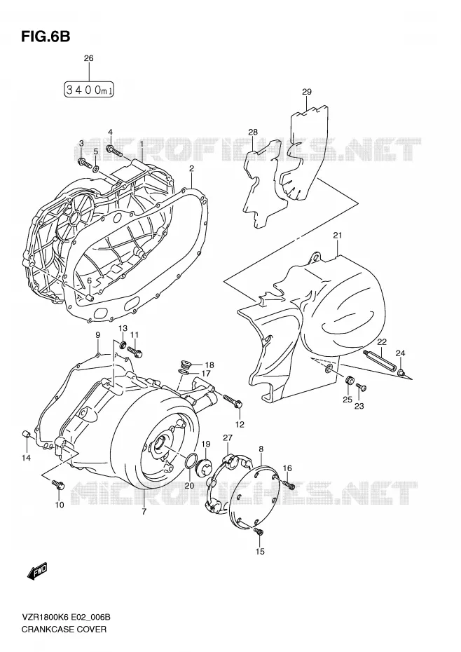 COUVERCLES DE CARTERS (MODEL L0) Suzuki MOTO 1800 INTRUDER 2009  VZR1800ZK9(E2)