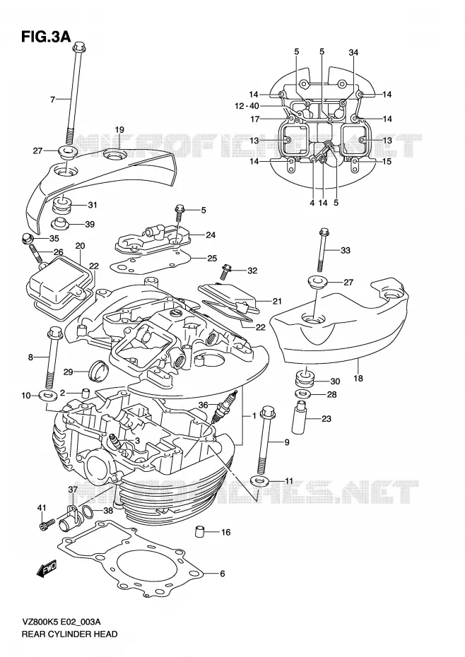 CULASSE ARRIERE (MODEL K9) Suzuki MOTO 800 MARAUDER 2007  VZ800ZK7(E2)