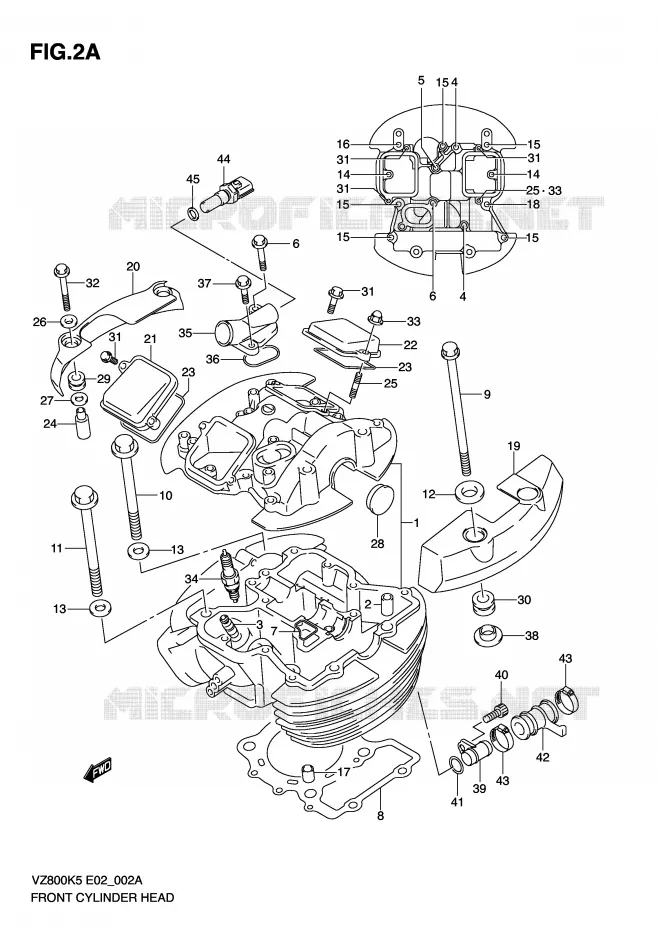 CULASSE AVANT (MODEL K9) Suzuki MOTO 800 MARAUDER 2007  VZ800K7(E2)