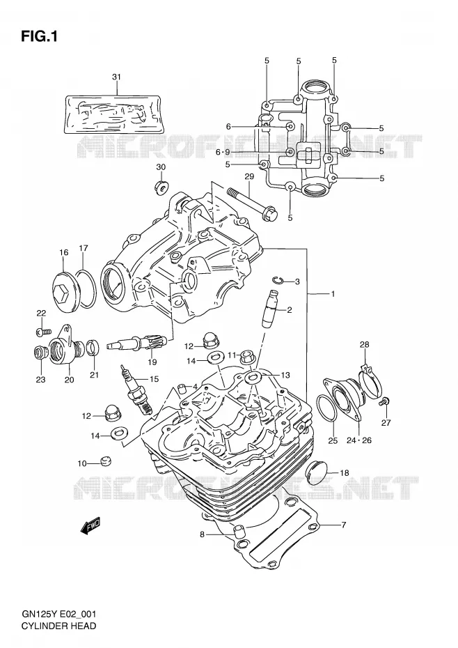 CULASSE Suzuki MOTO 125 GN 1999  GN125UX(E2)