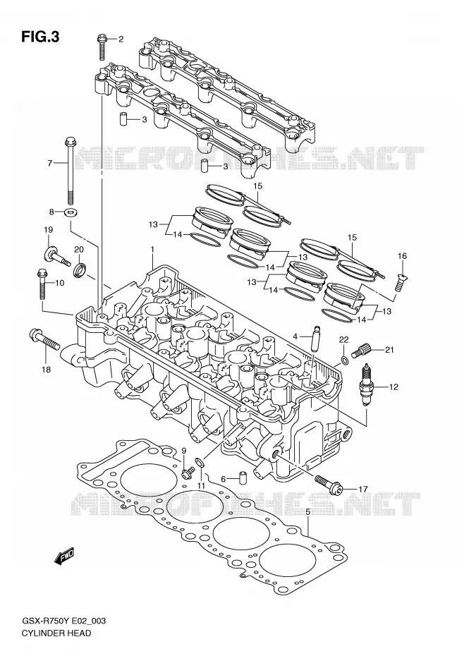 CULASSE Suzuki MOTO 750 GSX-R 2000  GSX-R750U1Y(E2)