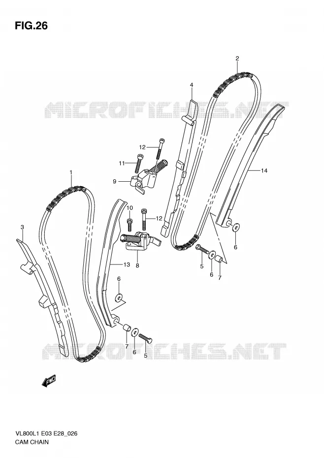 DISTRIBUTION Suzuki MOTO 800 VOLUSIA 2011  VL800L1(E3/E28)