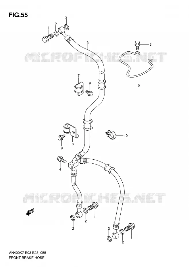 DURITE DE FREIN AVANT (AN400K7/K8/K9/L0) Suzuki SCOOTER 400 BURGMAN 2009  AN400AK9(E3/E28)
